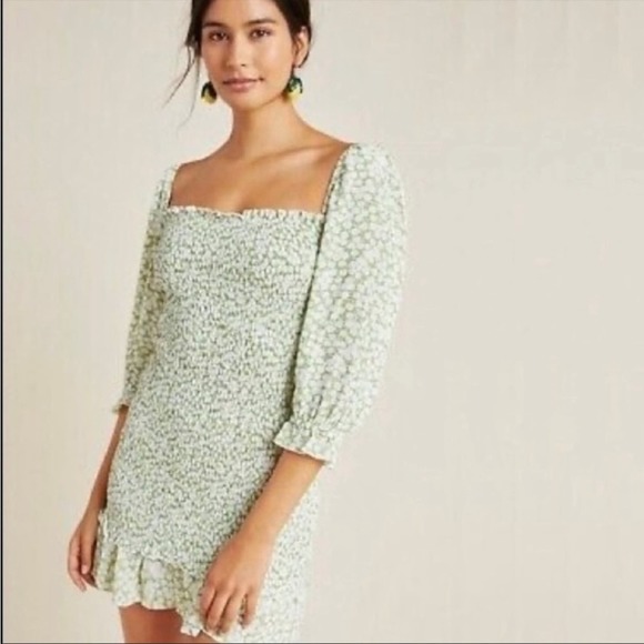 NWT Faithfull the Brand Honfleur Smocked Mini Dress Sz M - Picture 1 of 10
